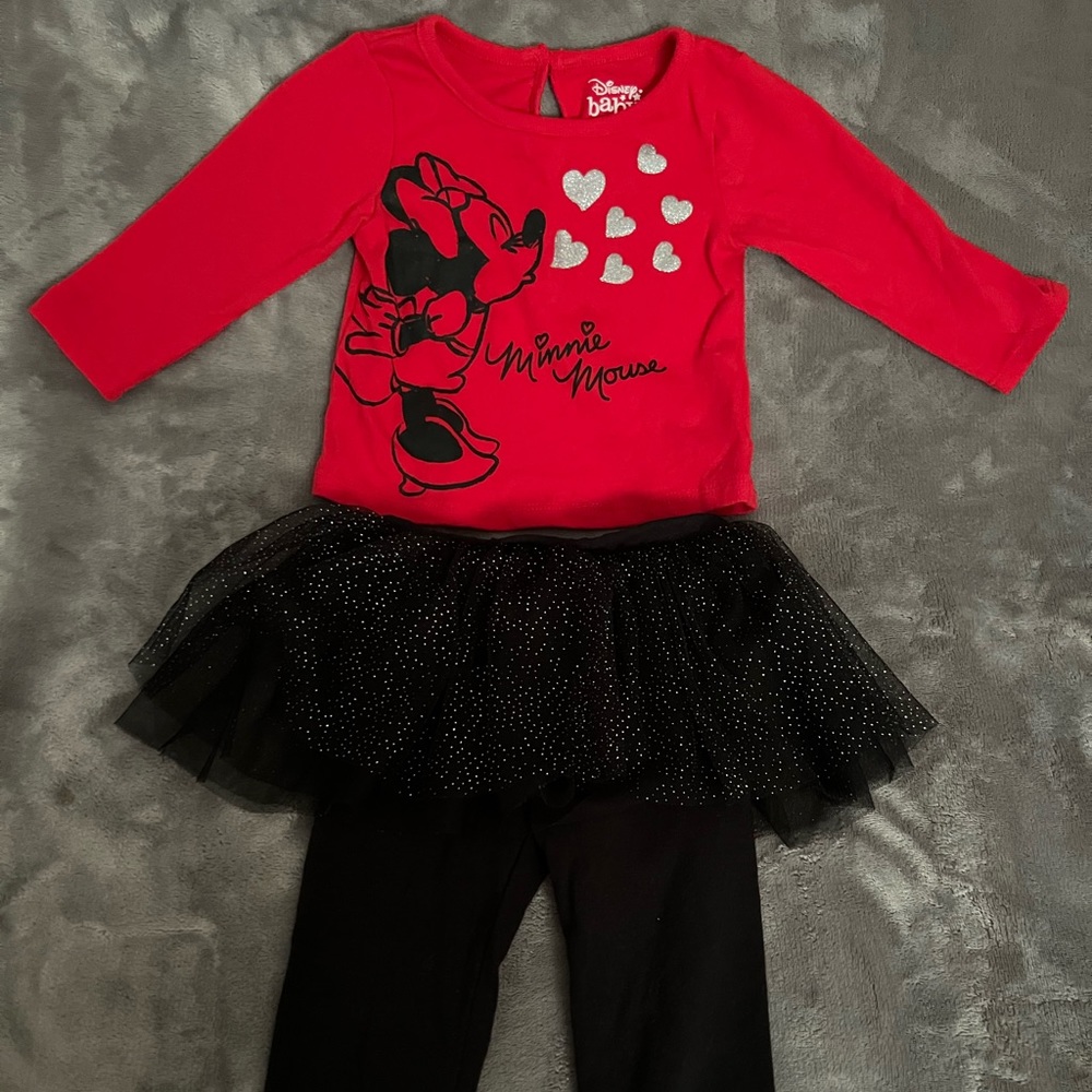Disney Baby Red and Black Tutu outfit